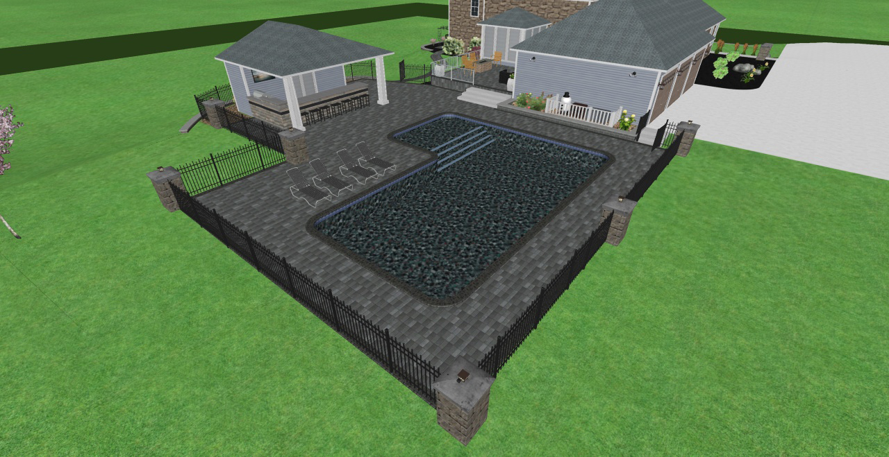 A+ Lawncare 3D Pool And Landscape Design